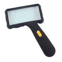 ZH Magnifier LED Handheld Magnifying Glass with 2 Lights, Rectangular Magnifier with 10X 5.5 Inches Lens Reading Magnifying Glass Lamp for Books Jewellery Work Maps