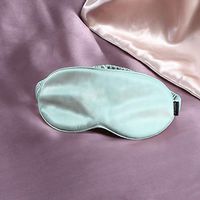 100% Natural Silk Sleep Eye Mask with Elastic Strap 25 Momme, Extremely Soft & Smooth, Blindfold for Full Night Sleep, Travel, Nap (Light Blue)