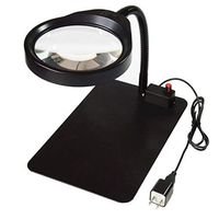 ElectroOptix 3X/5X/8X/10X Desktop LED Magnifying Lamp Adjustable Brightness Flexible Bend Hose Maintenance Reading Illumination Magnifier,5X