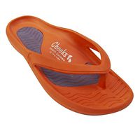 Cheeks Health Sandals, by Tony Little – Waterproof, Lightweight with Arch Support, Molded Footbed, Gel Insoles - Health Sandals Solid - Orange Size 6