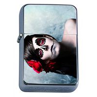 Sugar Skull Flip Top Oil Lighter D9 Day of The Dead Dia De Los Muertos Mexican Folk Art