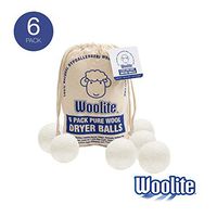 Woolite Reusable Wool Laundry Dryer Balls, Cuts Drying Time in Half, Natural Fabric Softener, Reduces Clothing Wrinkles, Eco-Friendly, Money Saver, 6 Pack