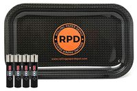 Clipper Lighter “Leaf Lock Gear Controller” Design (4 lighters) with Rolling Paper Depot Rolling Tray (Carbon)