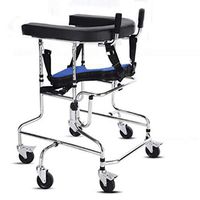 TYJ-USA Walker Height Adjustable Walking Aids Children Rehabilitation Exercise Disabled Wheel Folding Folding Walker Stable Safety Auxiliary Walking Chair (Color : Silver, Size : 84-94cm)