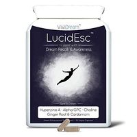 LucidEsc | Ultimate Vegan Lucid Dreaming Supplement | Plant-Based Memory + Sleeping Awareness Pills | Huperzine A, Alpha GPC, Choline Bitartrate with Ginger Root + Cardamom Extract | 30 Vegan Capsules