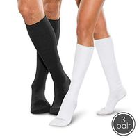 SmartKnit Seamless Diabetic Over-The-Calf Socks- 3 Pack - Small - Black White & White