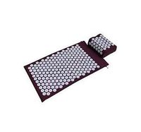 Acupressure Massage Mat with Pillow Body Pain Stress Relief Acupuncture Spike for Yoga Cushion Health Massager Care,Purple Set