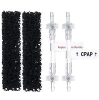 Essential Values 12 Month Supply Cartridge Filter Replacement (2 Charcoal Sponges + 2 Check Valves) – an Aftermarket Replacement for SoClean 2 Machines | Model SC1200 – Grey Cartridge Sold Separately