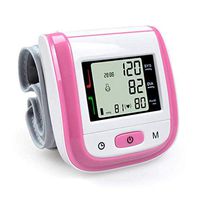 Grewtech Wrist Blood Pressure Monitor Automatic Heart Rate BP Monitor w/Large LCD Display, FDA Approved for Home Use (Pink)