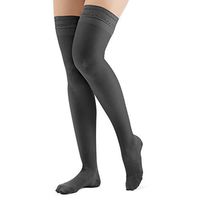 Thigh High Compression Stockings, Moderate (15-20 mmHg), Closed Toe - Made in USA, Black, XL - Made in The USA