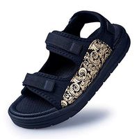 Yomiafy Men's Cool Open Toe Sandals Non-Slip Soft Sole Beach Casual Breathable Shoes(Gold,US:9)