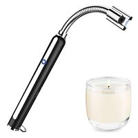 GESPER Electric Arc Lighter, USB Rechargeable Candle Lighter Flameless Windproof with Safety Switch & 360°Extended Flexible Neck, No Spark & Smell for Home, BBQ, Kitchen, Stove, Camping Trips