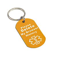 My Identity Doctor - Custom Engraved Delete My Browser History Dog Tag Keychain, LOL Gift, Geeky Gadget, Orange Aluminum