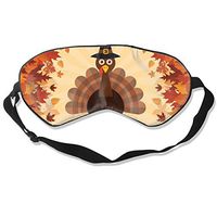 Kwhy Sleep Mask Turkey Fall Leaves Printed Sleep Eye Masks Blackout Adjustable Head Strap Night Blindfold for Women Men Night Sleeping, Travel, Nap