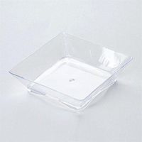 BalsaCircle 150 pcs 2.25-Inch Clear Plastic Square Plates - Disposable Wedding Party Catering Tableware