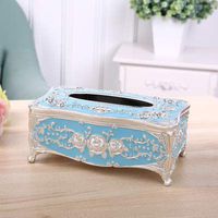 T-ZJHC Tray Paper Creative Living Room Home Restaurant Table Simple Storage Box European Simple European Paper Box, Silver Sky Blue