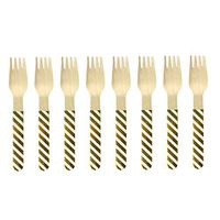 Amosfun disposable Dinnerware Wooden Spoons Fork Knives Biodegradable Eco-friendly Tableware for Wedding Birthday Holiday Party