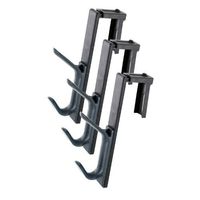 Universal Recycled Cubicle Double Coat Hook, Plastic, Charcoal, Pack of 3