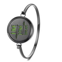 Garden Charms Black Color Aromatherapy Perfume Essential Oils Diffuser Bracelet Locket Bangle with 5 Color Felt Pads (Arrow)