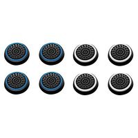 Insten [4 Pair/8 Pcs] Silicone Analog Thumb Grip Stick Cover, Game Remote Joystick Cap for PS4 Dualshock 4/PS3 Dualshock 3/PS2 Dualshock/Xbox One Wireless/Xbox 360 Controllers (Black/Blue,Black/White)
