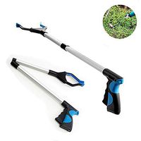 Reacher Grabber Tool, Messar Upgraded Foldable Reaching Aid Reacher Tool Long Arm 360° Rotating Jaw Reaching Claw Hand Grabber Trash Pickup Tool, 32'' (Blue)
