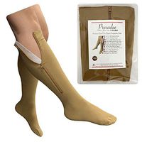 Presadee Premium Closed Toe 20-30 mmHg Firm Compression Zipper Leg Pain Socks (Beige, 4X-Large)