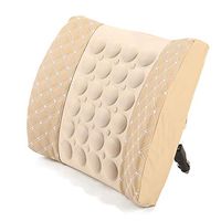 OGLAND 12 V Electric Massage Memory Foam Car Vibrate Lumbar Back Support Cushion Pillow for Lower Back Pain Relief Car Seat Interior Accessories-Ideal Back Pillow (Beige)