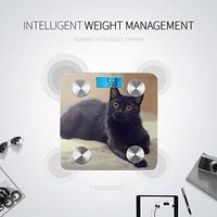 Black Cat with Yellow Eyes Bluetooth Body Scale Personal Weight Scale Weight Scales for People Tracks 8 Key Compositions Analyzer Sync with Fitness Apps 400 Lbs
