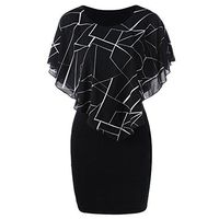 LISTHA Ruffles Mini Dress Plus Size Women Casual Chiffon Slim Bodycon Dresses