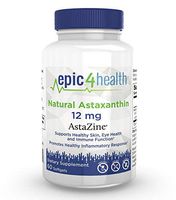 Epic4Health Natural Astaxanthin 12mg 60 Softgels (Non-GMO, Soy-Free & Gluten Free a as AstaZine)