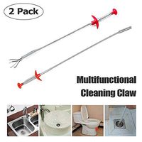 Multifunctional Cleaning Claw Drain Snake Hair Drain Clog Remover Flexible Grabber Pickup Tool Pressure-Type Cleaning Hook for Kitchen Bathroom Toilet (2 Pack)