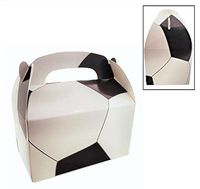 Soccer Treat Boxes (6.25") White and Black Soccer Ball Goody Favor Birthday Party Box (24)