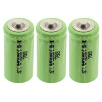 (3-PACK) Exell 1.2-Volt Nickel-Metal Hydride Rechargeable Button-Top Battery, 2/3 AA, 700 mAh, Battery Replacement for Electric Razor, Toothbrush, and More