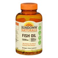 Sundown, Fish Oil 1200 Mg Odorless Softgels, 360Mg Omega-3, 85 ct