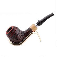 OLT -PIPE Solid Wood Classical Detachable Tobacco Smoking Pipe, Smoke Pot Handmade Carved Pattern