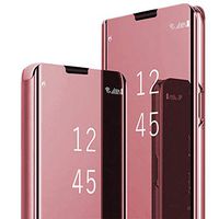 Mirror Makeup Case for Sony Xperia XZ4 case Luxury Slim Standing Cover Translucent View Cover Hard Plastic case Lightweight but Durable Flip Kickstand Protective Bumper Case (Rose Gold)