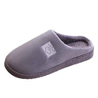 Dainzuy Women's Slippers Comfort Slip On Memory Foam Slippers French Terry Lining Warm House Shoes Anti Slip Sole Gray