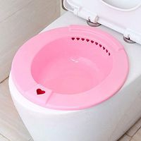 JOEPET Over-The-Toilet Perineal Soaking Bath,Hemorrhoids Postpartum Treatment,Toilet Hip Bath tub & Flusher,Suitable for Men and Women with Acne,Pinkroundsitting
