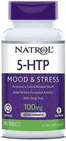 Natrol 5-HTP Time Release tablets, Promotes a Calm Relaxed Mood, Helps Maintain a Positive Outlook, Enables Production of Serotonin, Drug-Free, Controlled Release, Maximum Strength, 100mg, 45 Count