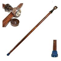 Brass Nautical Walking Stick for Women/Men Wooden Cane Costume Compass Wood Cane, Affordable Gift Decorative Walking Cane Fashion Statement for Men/Women/Seniors/Grandparents! Item New