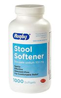 RUGBY Stool Softener Laxative 100MG SGEL DOCUSATE SODIUM-100 MG Orange 1000 SOFTGELS UPC 305361062101