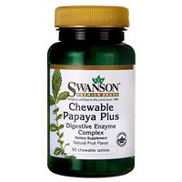 Swanson Chewable Papaya Plus 90 Chwbls Enzyme