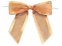 Pre-Tied Sheer Gift Bows with Satin Edge 12 Count - 1.5" - Gold