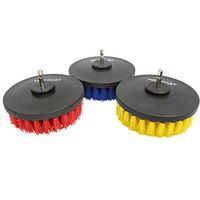 Milcoast 5-inch Round Drill Brush 3 Piece Set - Multi-Purpose Power Scrubbing Attachment for Power Drills - Includes Heavy, Medium and Light Duty Bristle Heads for Different Surfaces