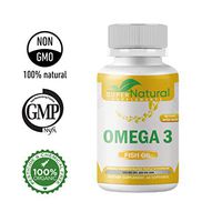 100% Natural ** Omega 3 Fish Oil - Triple Strength 1500 Mg Omega 3 Fatty Acids, 600 Mg DHA 800 Mg EPA - No Fishy Aftertaste - Pharmaceutical Grade Fish Oil - (60 Soft-gels) Super Natural Supplements