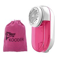 KOODER Sweater Shaver, Double Battery Lint Remover, Efficient and Durable Sweater Fabric Shaver,with Protective Cover Prevent Fabric Damaged (Pink)