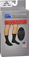 QCS Diabetic Care Crew Socks for Men and Women X-Large White - 1 Pair