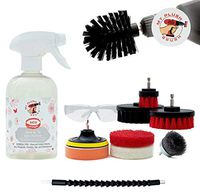 Heavy Duty Drill Brush Kit-Power Scrubber Cleaning Set For Shower Tile, Carpet, Brick, Grout, Kitchen, Grill, Bathroom, Car Detailing-Rims cleaner scrub [Extended Reach Attachment & Stain Remover]