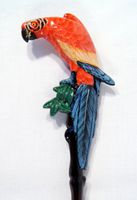 Hand Painted Back Scratcher Red Parrot Bird 18"