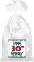 Happy 30th Birthday Party Favor Bags with Ties - 12pack